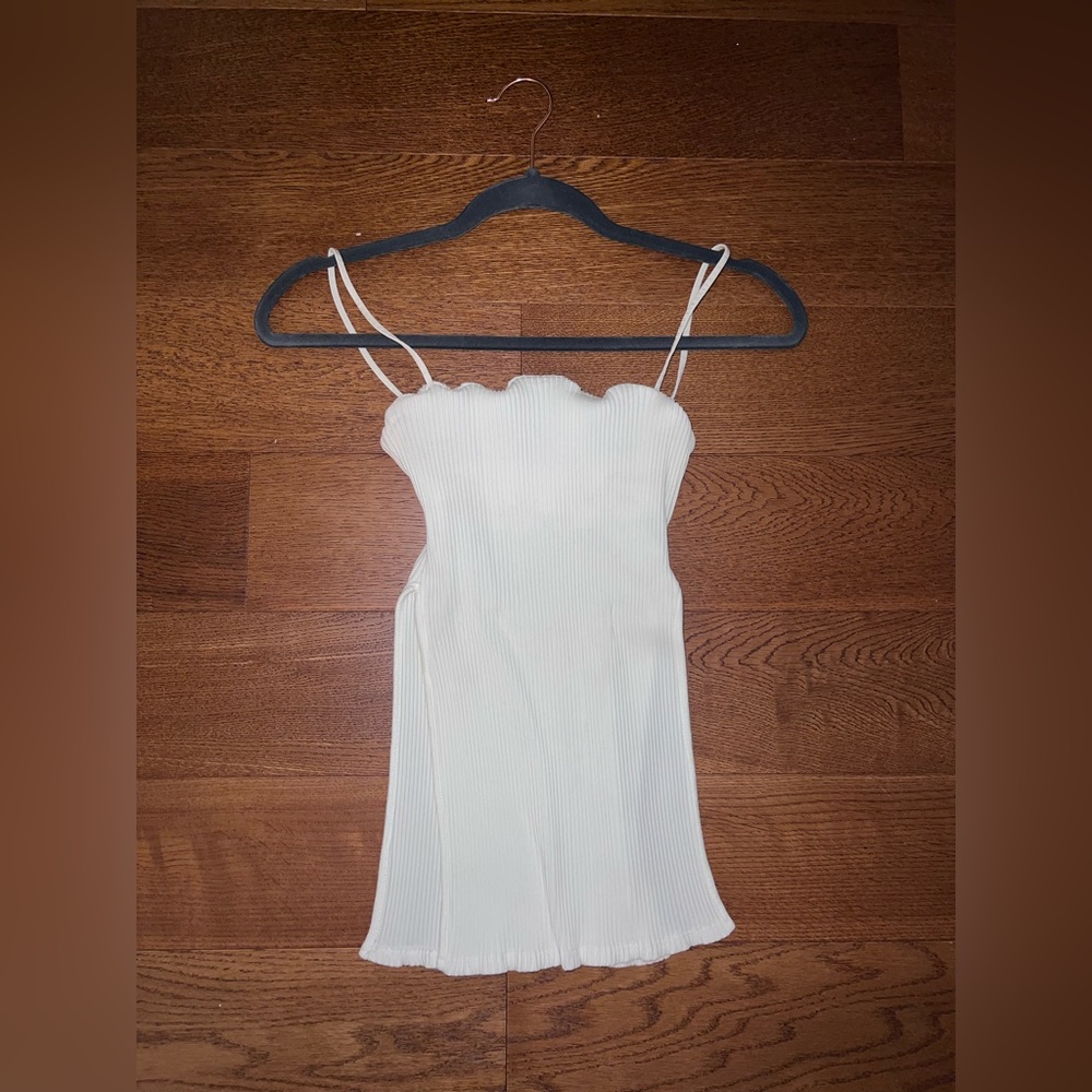 Zara ribbed white top